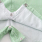 Premium Green excavator embroidery boy gingham jonjon