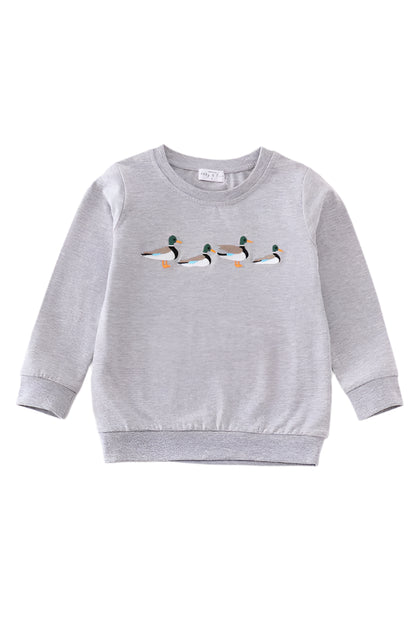 Premium Grey duck embroidery sweatshirt