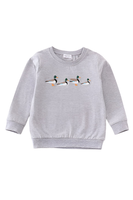 Premium Grey duck embroidery sweatshirt