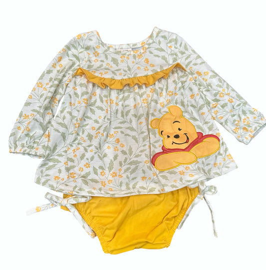 Girls Pooh Bear Applique Bloomer Set