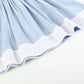 Light Blue Nativity Smocked Bishop Sleeve Dress