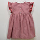 SMU Mustangs Embroidered Red Gingham Ruffle Dress
