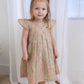 Sage-Green Floral Printed Box Pleat Dress