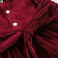 Red Velour Christmas Tree Smocked Dress