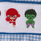 BLUE  SuperHero CHARACTER SMOCKED GINGHAM JONJON