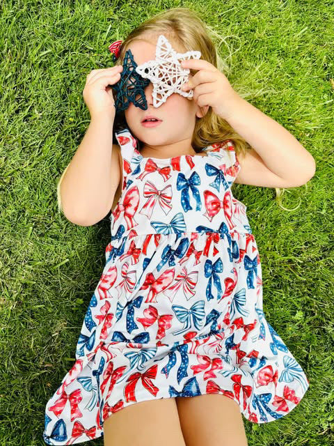BOW PRINT DRESS