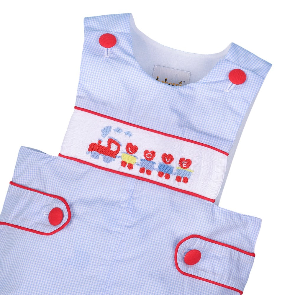 Train of Love hand smocked boy bubble