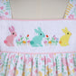 Hand Smocked Easter pattern printed girl ruffle bubble