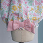 Hand Smocked Easter pattern printed girl ruffle bubble