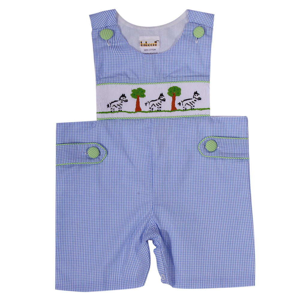Zebra horse smocked Shortall for boys
