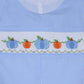 Boys Blue Smocked Pumpkin Bubble