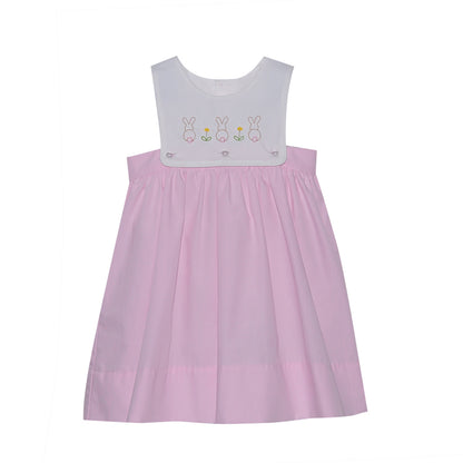 Pink embroidered bunny dress