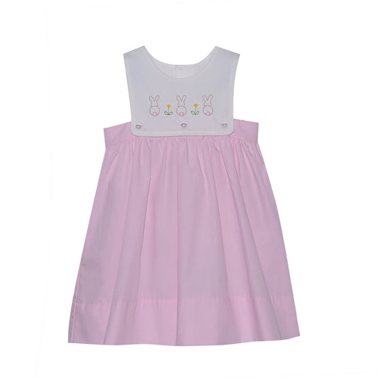 Pink embroidered bunny dress