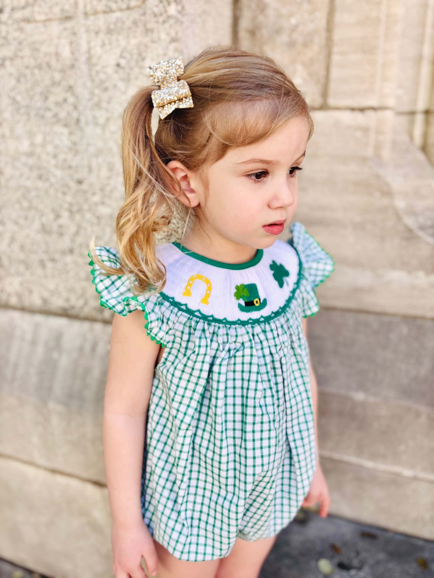 St Patrick Hand  smocked bubble