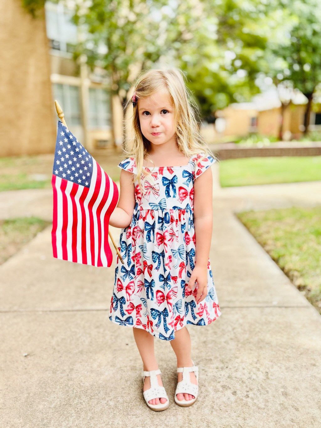 BOW PRINT DRESS