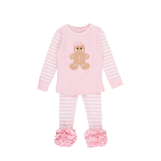 Christmas Striped pajamas- Gingerbread