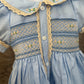 Blue Heirloom Handsmocked Dress with Bow
