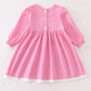 Pink Plaid Pumpkin Smocked Ruffle Dress
