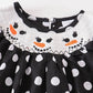 Black white Dot Snowman Smocked Dress