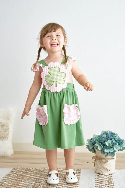 Green Clover Applique Dress