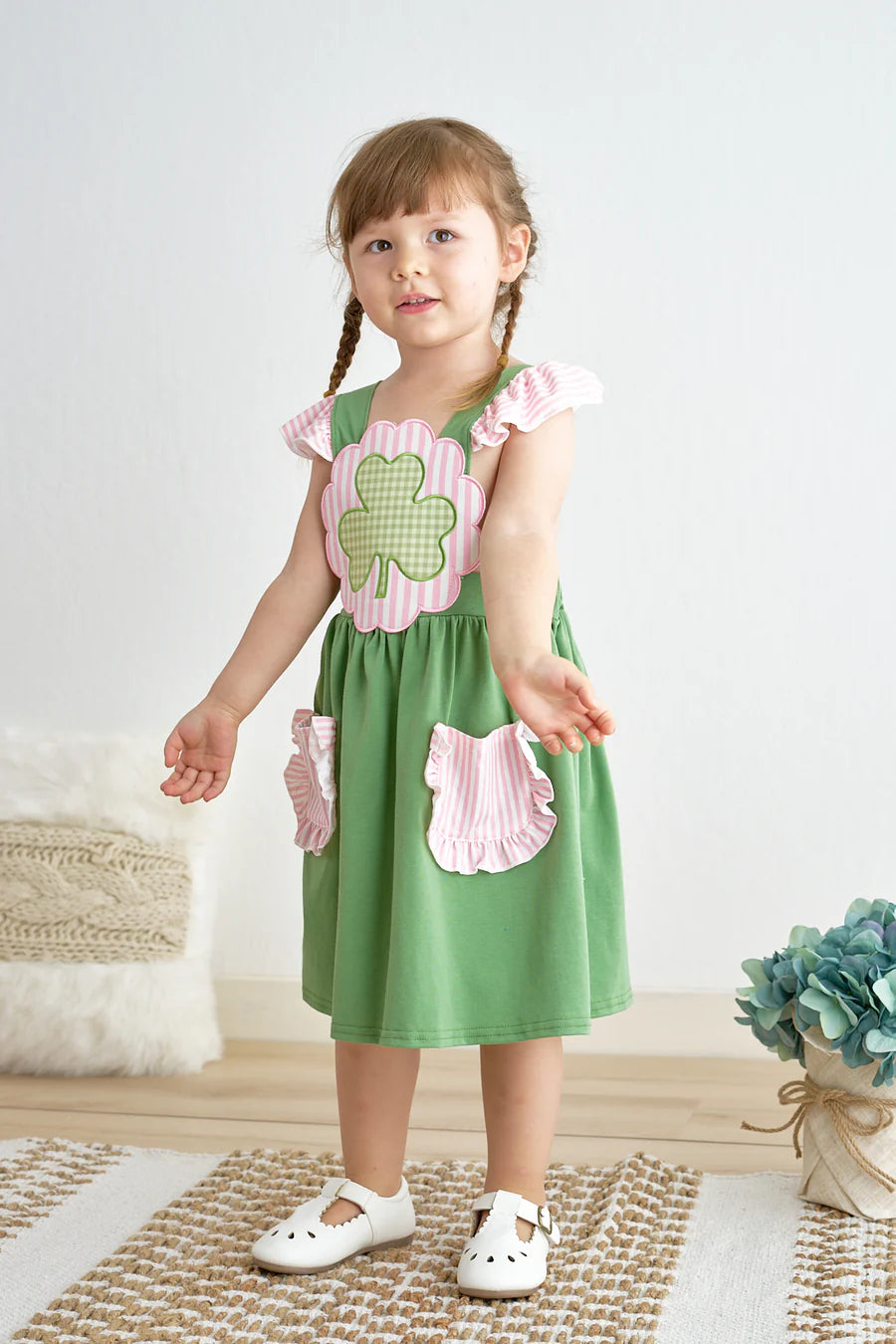 Green Clover Applique Dress