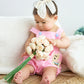 Pink Premium Easter Applique Dog Romper