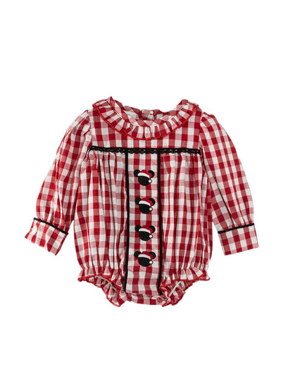 Red Plaid Christmas Magic Vacation Ruffle Romper