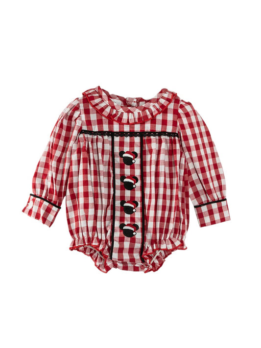 Red Plaid Christmas Magic Vacation Ruffle Romper