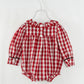 Red Plaid Christmas Magic Vacation Ruffle Romper
