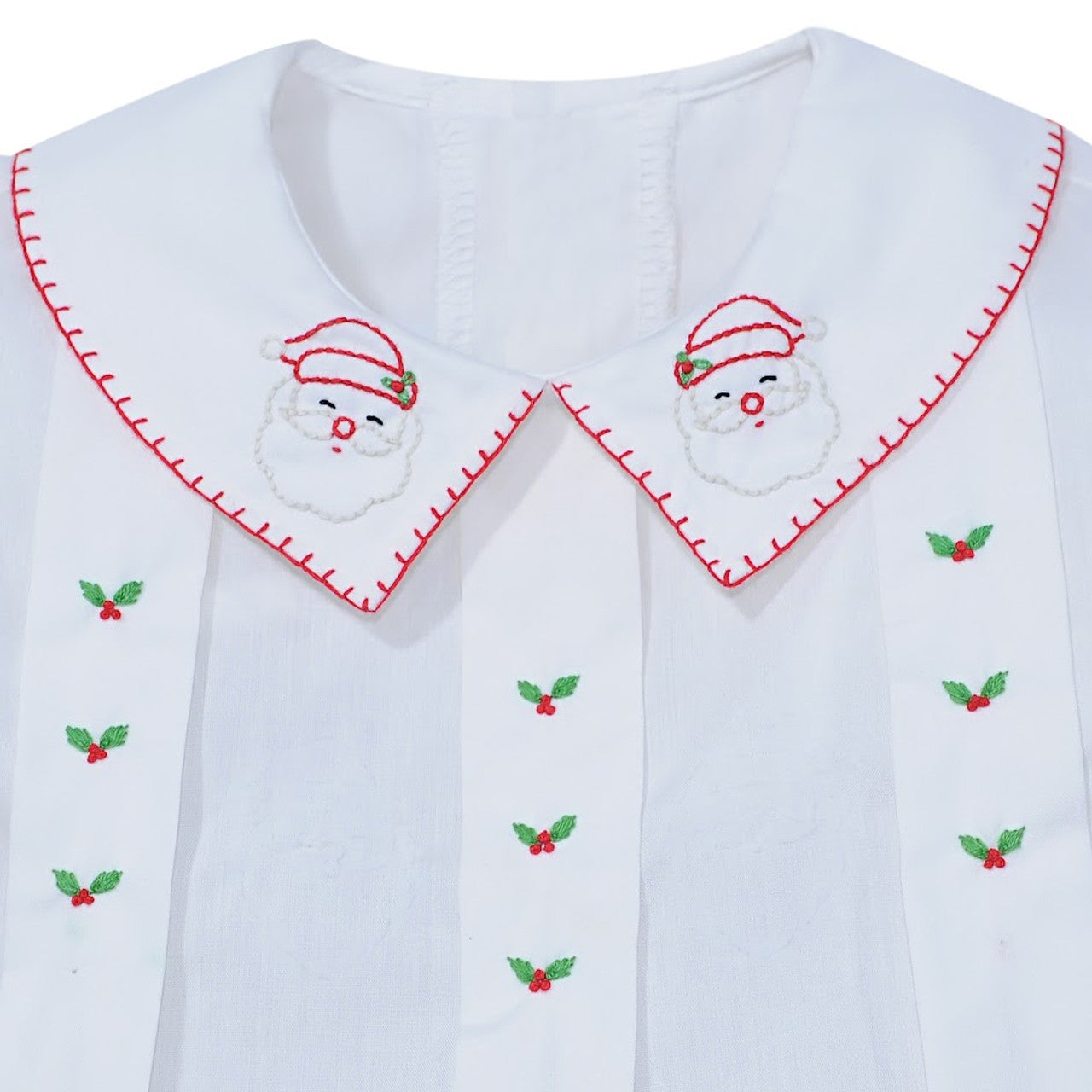 Kay Boy Button on Suit- Santa  Hand Embroidered Boy Bubble