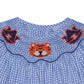 Navy/Orange Smocked Girl Bubble-Auburn