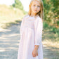 Long Sleeve Khaki with Blue Smocking Dress