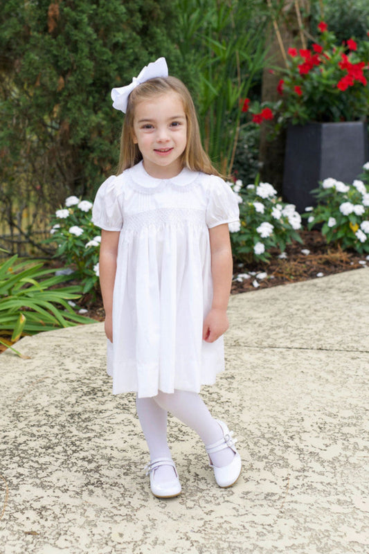 Finley Dress-All White Smocked