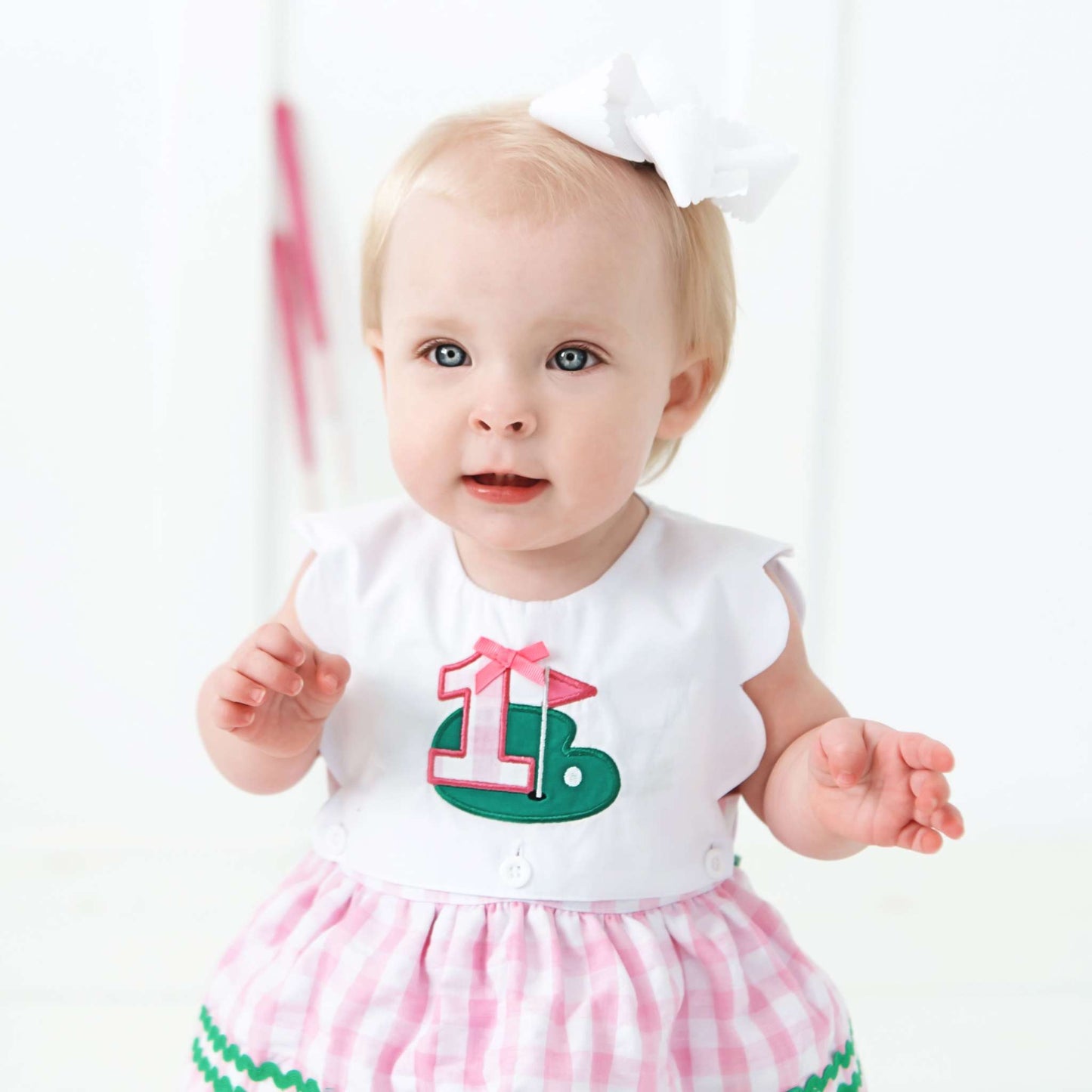 Hole-In-One First Birthday Girls Reversible Golf Bubble