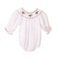 Red christmas bishop hand smocked dot bubble