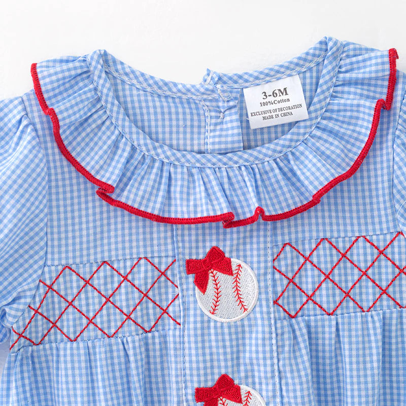 Girls Embroidered Baseball Bubble