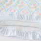 Blue floral ruffle apron and bloomer set