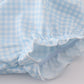Blue floral ruffle apron and bloomer set