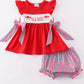 Red OLE MISS embroidery bloomer set with bows