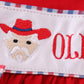Red OLE MISS embroidery bloomer set with bows