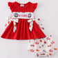 Red go dawgs embroidery bloomer game day print set