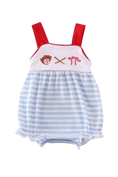 BLUE BASEBALL EMBROIDERY GIRL BUBBLE