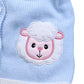 Girl cardigan with appliqued sheep pattern
