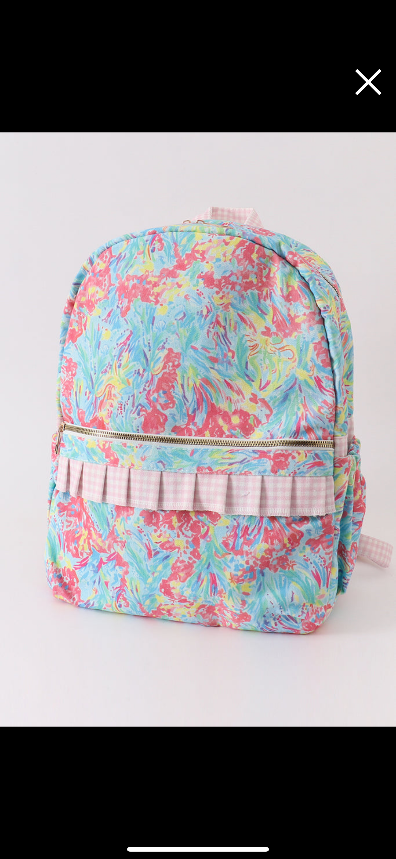 PINK FLORAL RUFFLE BACKPACK