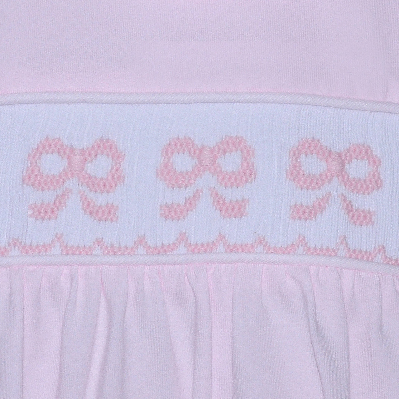 Pink smocked bow bubble