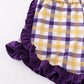 Purple gold LSU applique short set