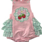 PINK STRAWBERRY APPLIQUE RUFFLE BUBBLE