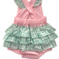 PINK STRAWBERRY APPLIQUE RUFFLE BUBBLE