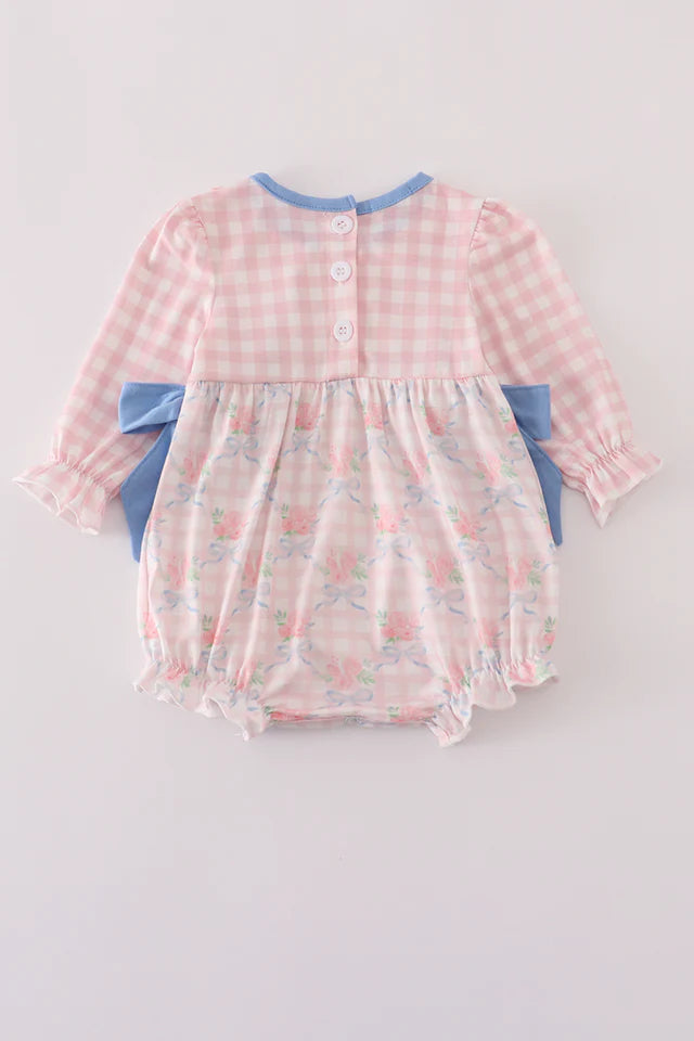 PINK FLORAL PRINT RUFFLE BOW BUBBLE