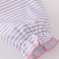PURPLE PUPPY FRENCH KNOT STRIPE DRESS